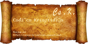 Csúcs Krisztián névjegykártya